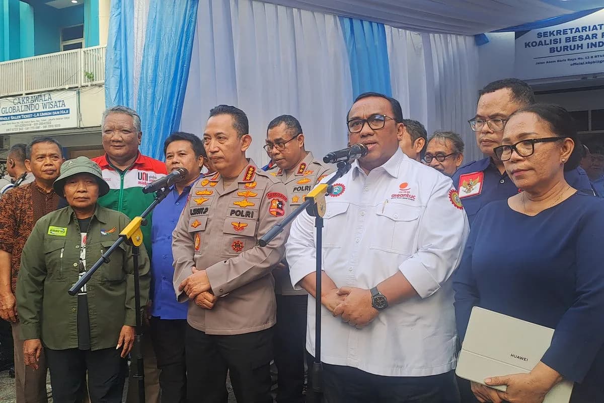 Koalisi Buruh Bantah Klaim Tak Ada Demo Agustus-September, Pastikan Terus Kawal RUU Ketenagakerjaan di Jakarta, pada Jumat (7/8/2026).(KOMPAS.com/Fristin Intan Sulistyowati )